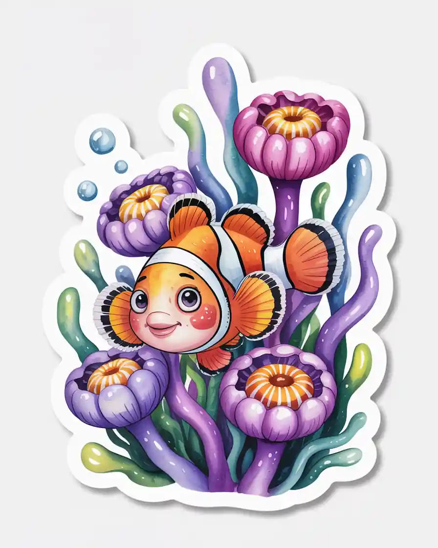 Clownfish Coral Sticker