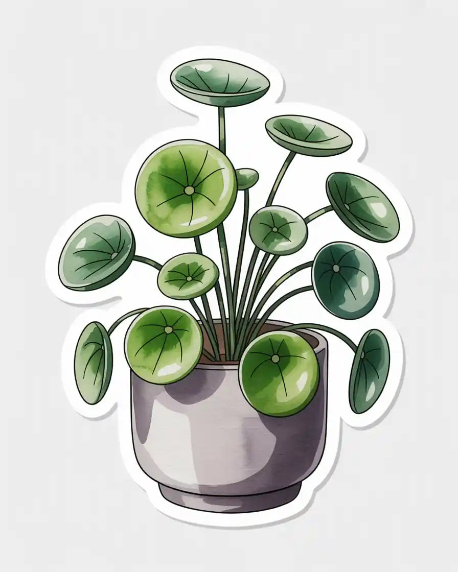 Chinese Money Plant Sticker