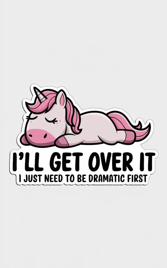 Dramatic Unicorn Sticker