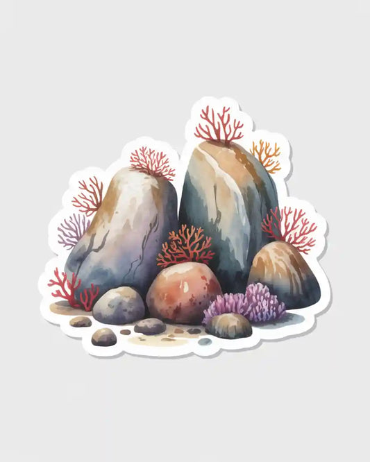 Underwater Rock and Coral Sticker