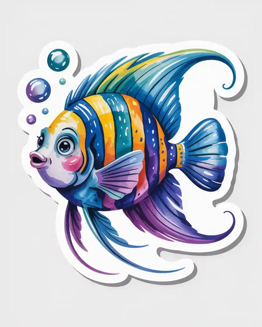 Rainbow Angelfish Sticker