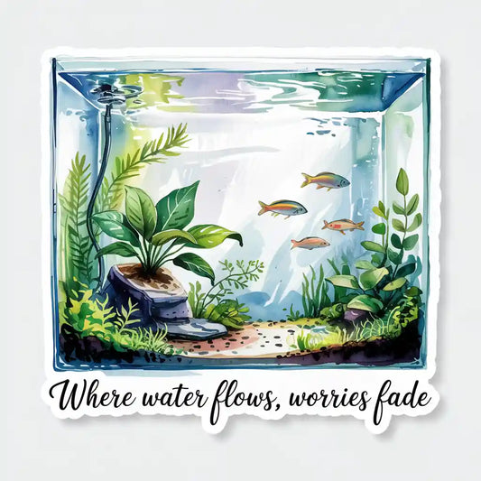 Peaceful Aquarium Quote Sticker