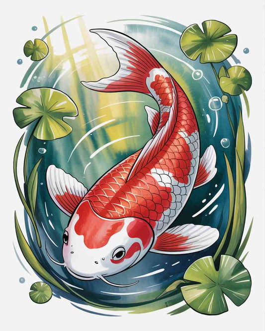 Koi Fish Pond Sticker