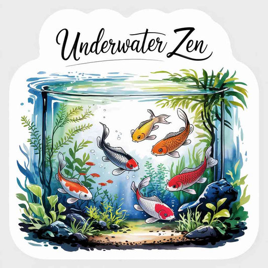 Underwater Zen Fish Sticker