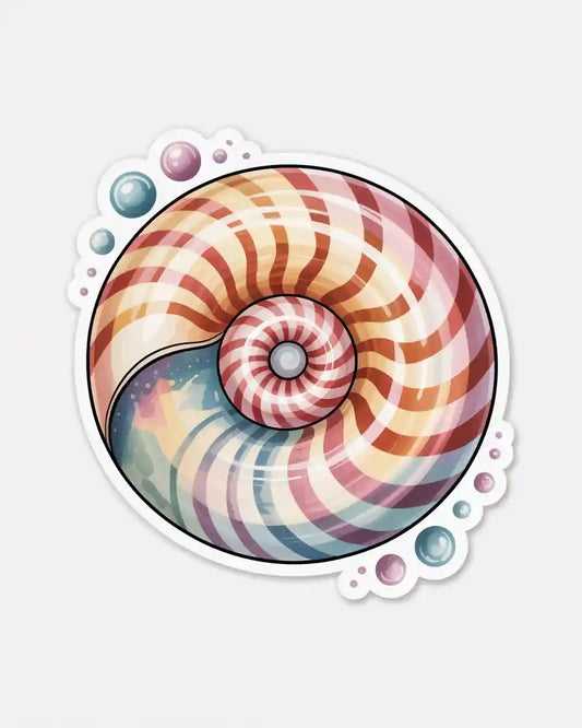 Colorful Spiral Shell Sticker