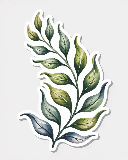 Watercolor Leaf Branch Sticker