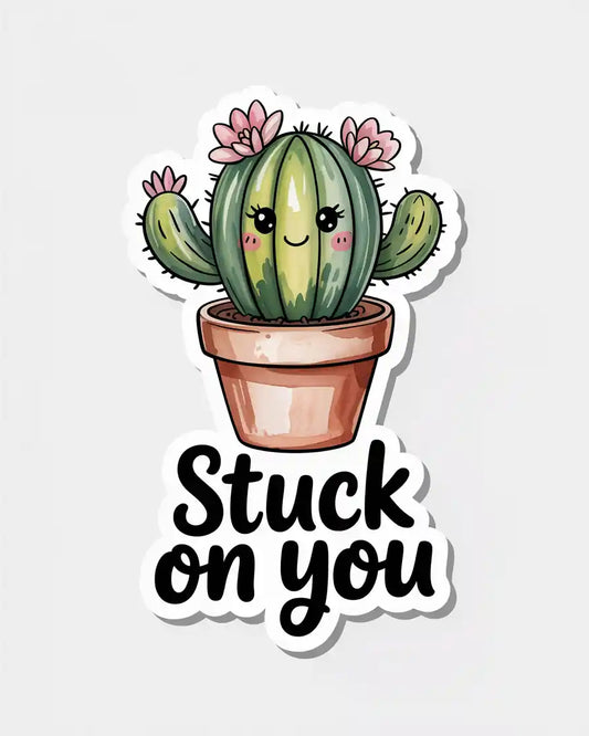 Stuck on You Cactus Sticker