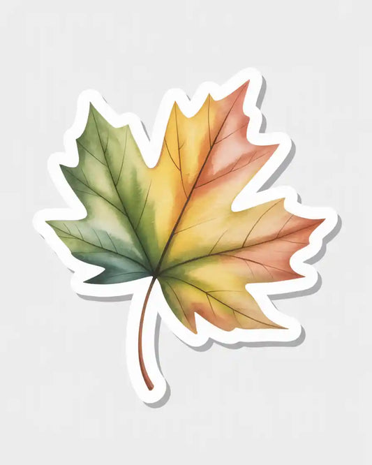Autumn Maple Leaf Sticker – Multicolor Fall Vibes