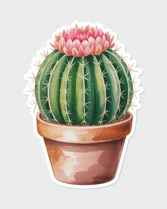 Flower Crown Cactus Sticker