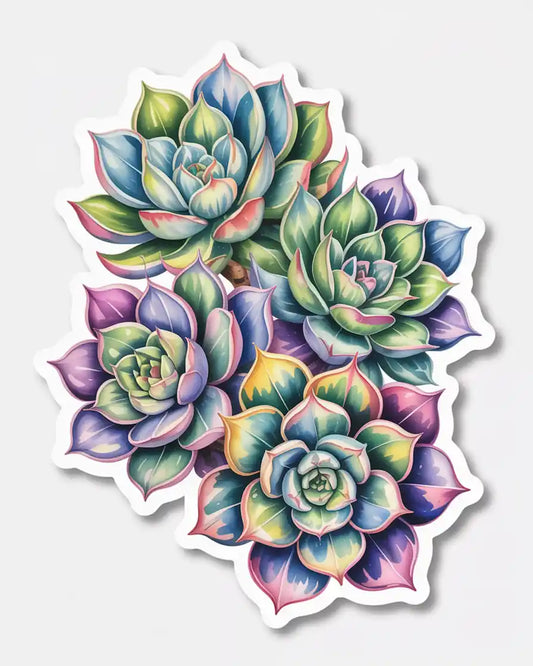Rainbow Succulent Cluster Sticker