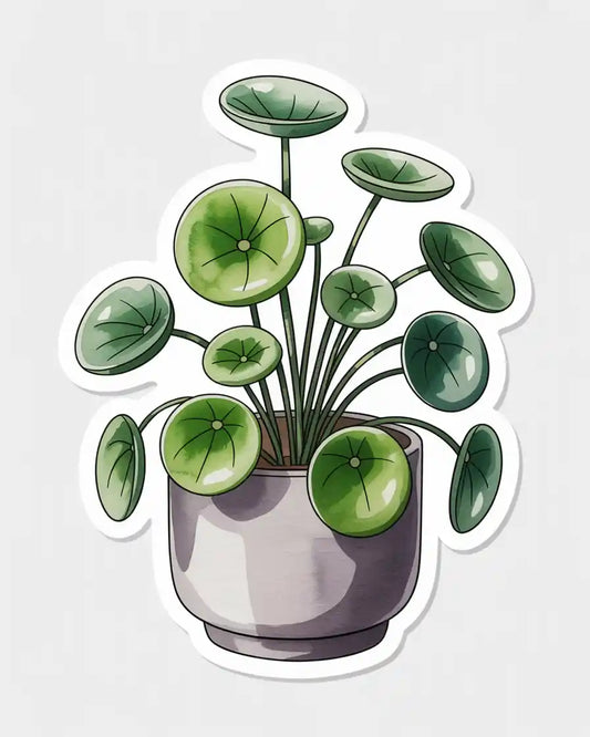 Chinese Money Plant Sticker